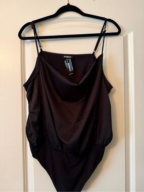 Express Black Satin Bodysuit